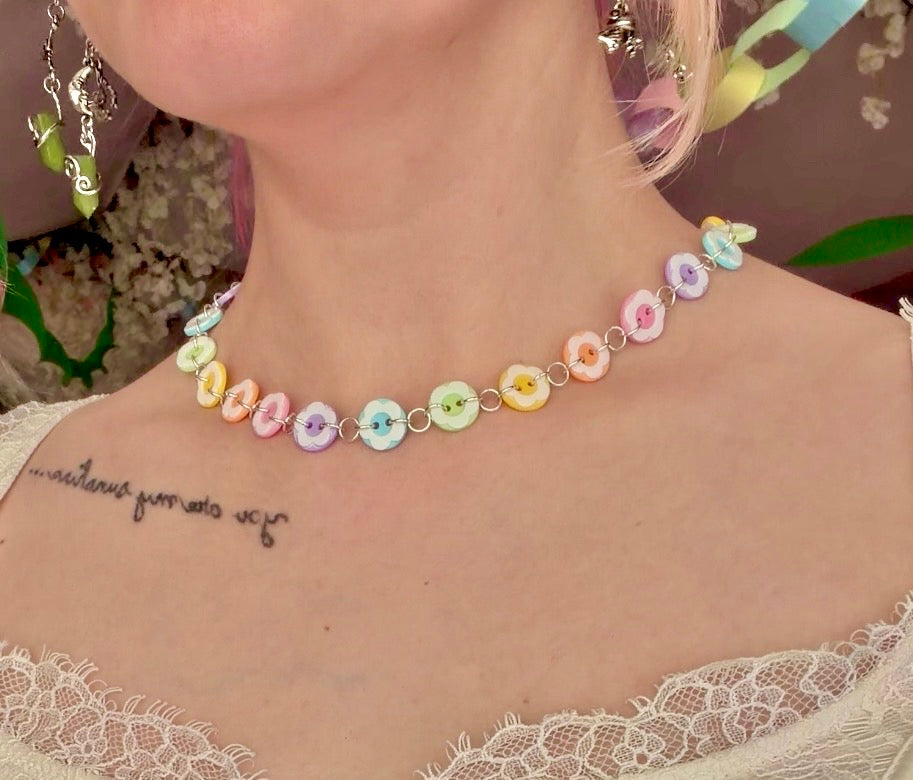 Reversible Rainbow Choker Necklace