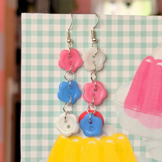 Cotton Candy Flower Earrings