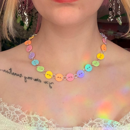 Reversible Rainbow Choker Necklace